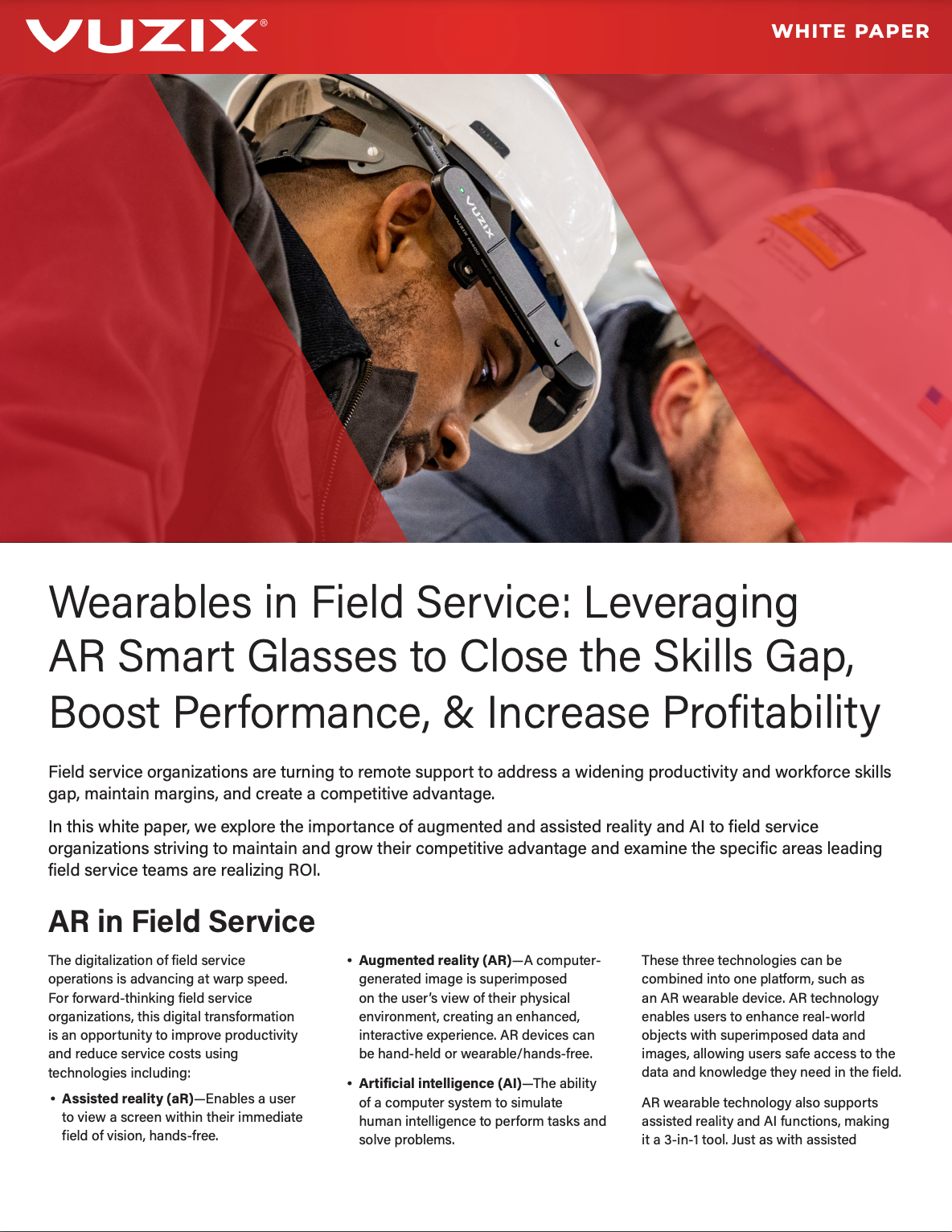 LEVERAGING AR SMART GLASSES IN FIELD SERVICE