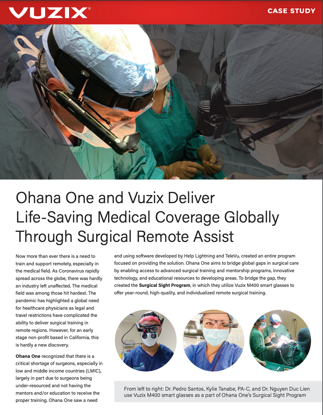 Ohana One and Vuzix Deliver Life-Saving Medical Coverage Globally Through Surgical Remote Assist