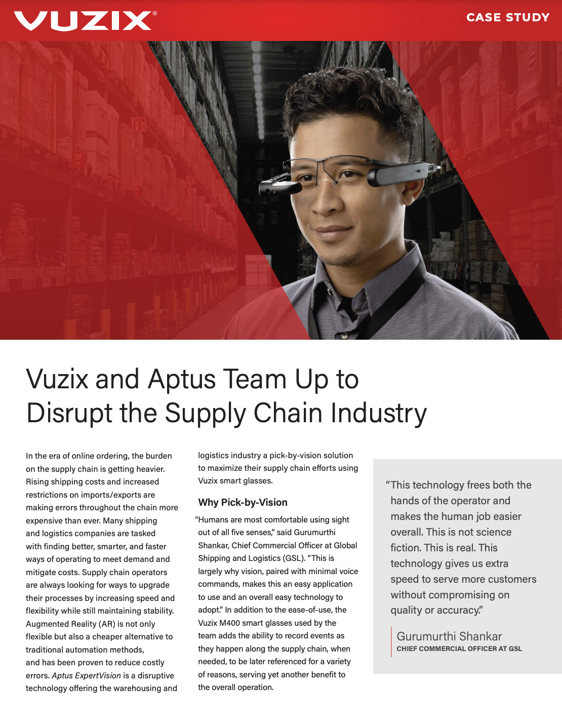 Vuzix and Aptus Team Up to Disrupt the Supply Chain Industry