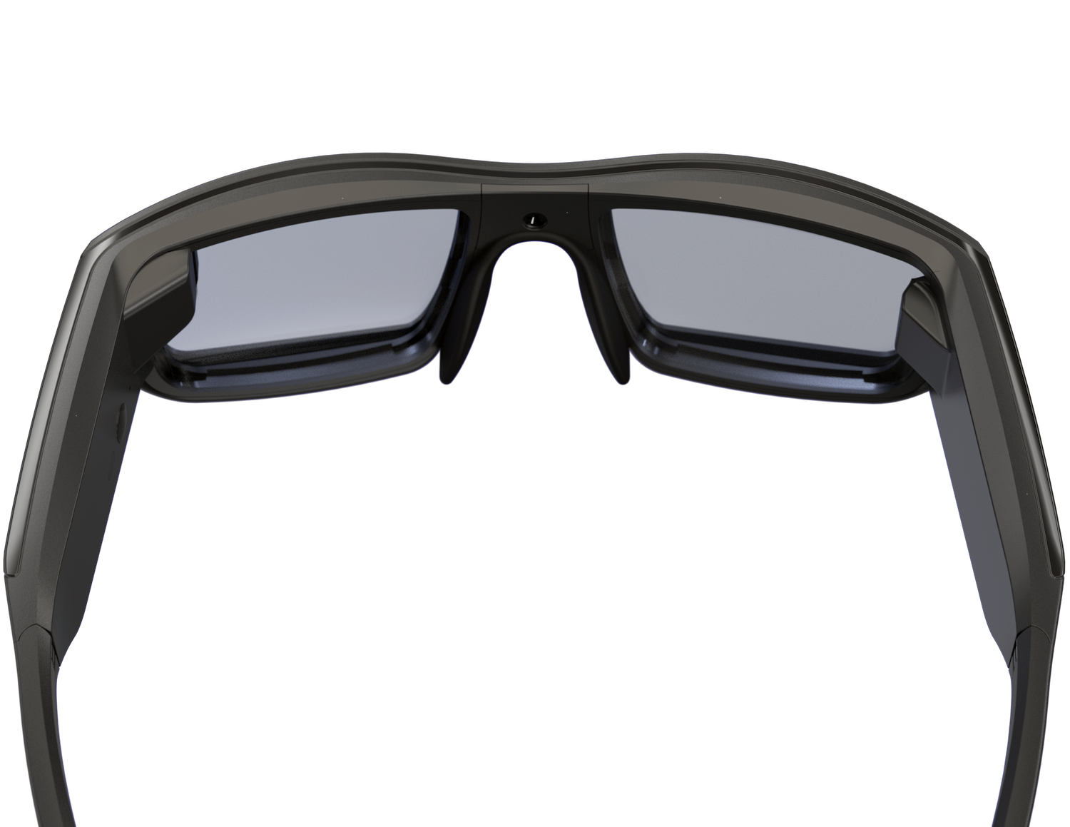 Close-up top view showing Vuzix Blade Upgraded smart glasses from the back of the glasses.